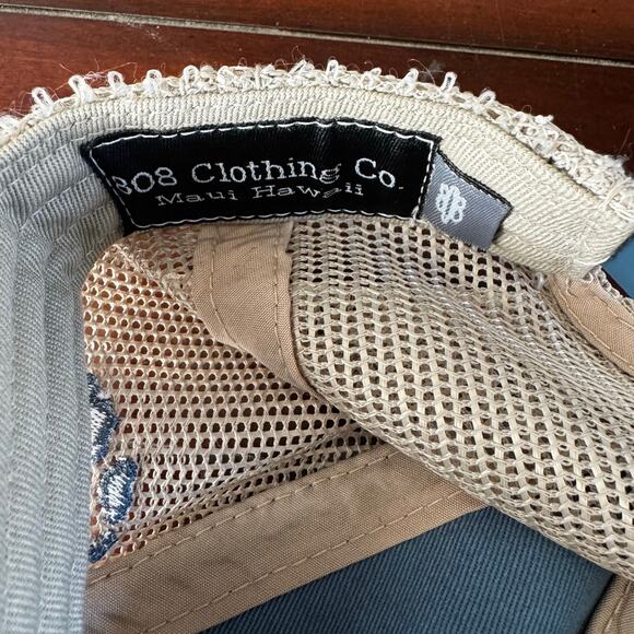 NWOT 808 Clothing Co Maui Hawaii Snapback Adjustable Hat Cap Distressed Blue Tan - Picture 6 of 7